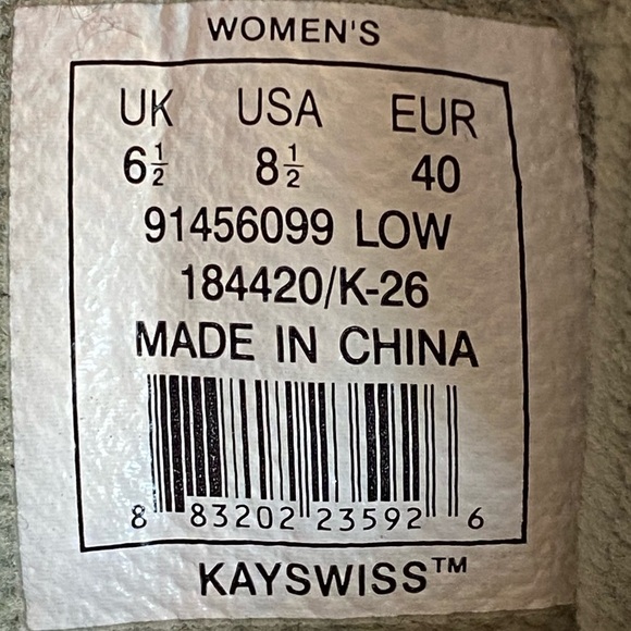 K-Swiss Limited Edition Suede Tennie Shoes Cream Color Size 8.5 - Picture 14 of 14